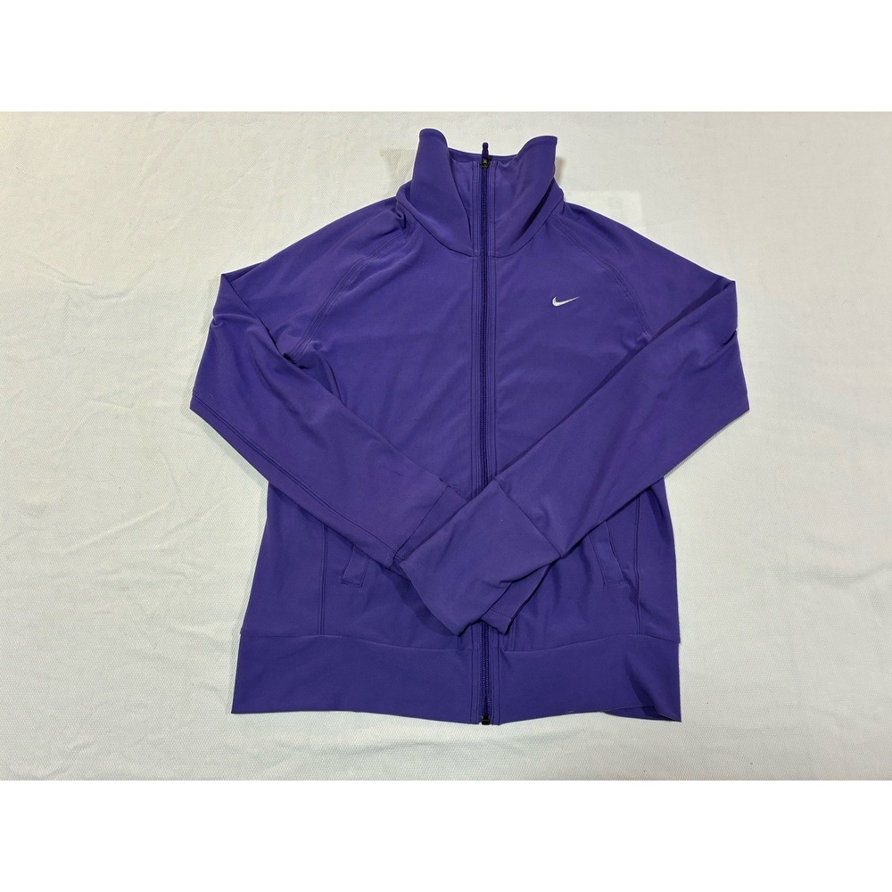 Nike Dri-Fit Women's Medium Purple Full Zip Training Track Jacket Athletic Yoga